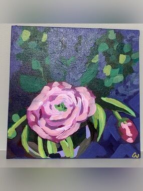 Floral Rose Canvas Art-painted by me 💜